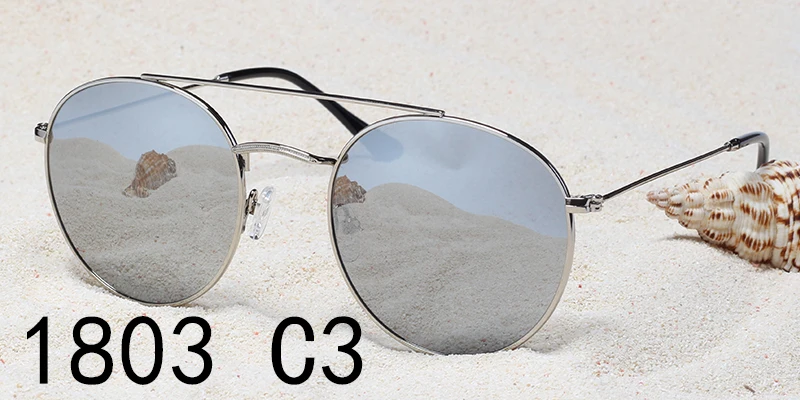 ZENOTTIC Brand Designer Polarized Sunglasses Retro Round Women/Men Outdoor Driving Metal Large UV400 Coating Mirror Sun Glasses - Цвет линз: C3
