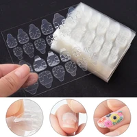 10sheet diy nail tip transparent double sided self adhesive sticker jelly waterproof false art extension glue tool drop ship