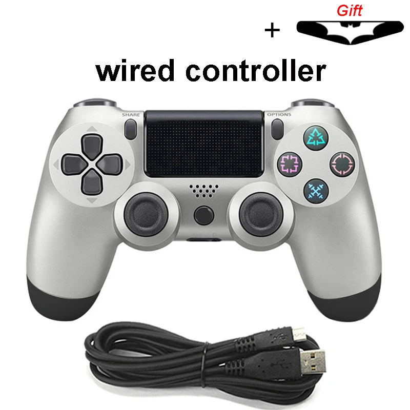 wired Silver Bluetooth беспроводной/проводной джойстик для PS4 контроллер подходит для mando ps4 консоль для Playstation Dualshock 4 геймпад для PS3 - Цвет: wired Silver