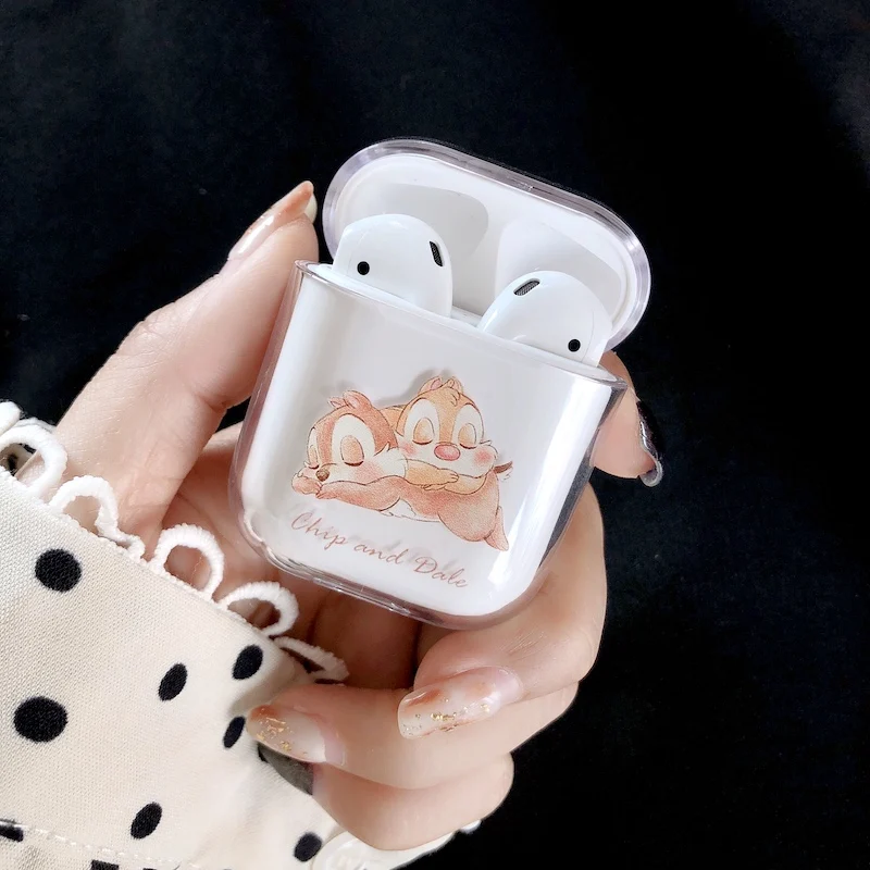 Жесткий прозрачный чехол для AirPods, беспроводные наушники, милый бренд, чехол для зарядки, сумка для AirPods 1 2, защитный чехол
