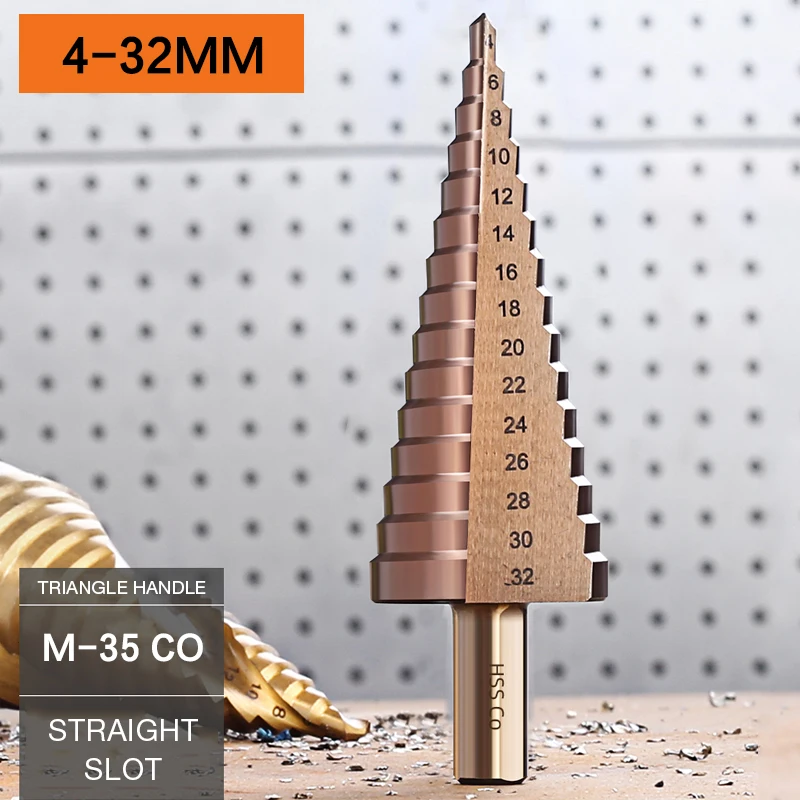 4-32MM OMY 4-12/20/32 мм HSS-CO/M35 Сталь большой шаг конус Треугольники хвостовик с металлическим покрытием сверло из высокопрочной стали дыропробивной пресс - Цвет: 4-32MM