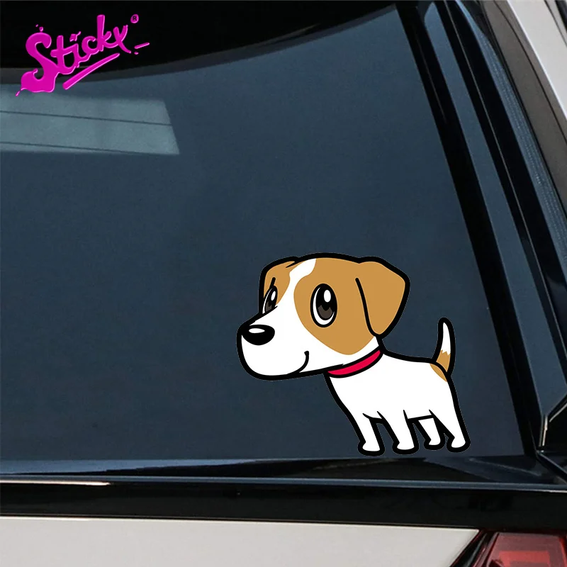 Клейкая Милая забавная аниме наклейка с собакой Джека Расселла терьера