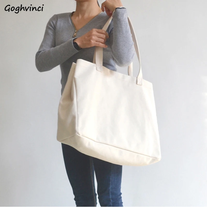 

Thick Firm Large Capacity Shopping Bags Women Solid Basic Grocery Reusable Multi-function Students Book Handbag Classic Daily