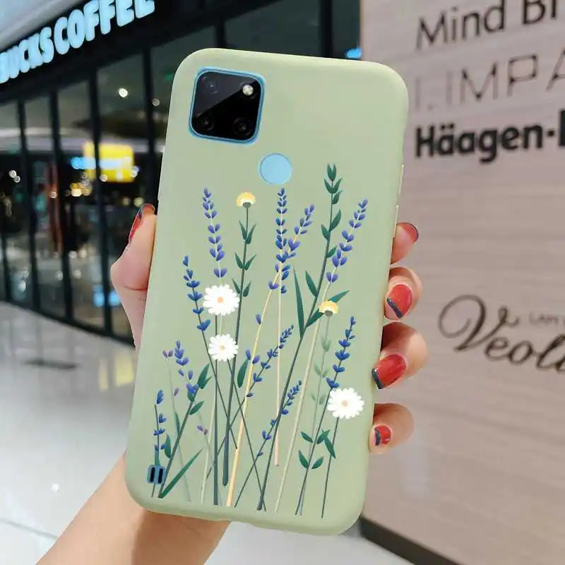 daisy flower phone case for realme c21y c 21y cases rmx3261 soft silicone tpu back cover for oppo realme c25y c 25y fundas shell free global shipping