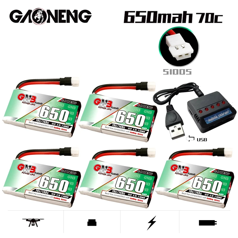 

Зарядное устройство GNB Max 140C HV Lipo 1S 3,7 в 650 мАч с разъемом Molex 51005 для Micro Four Axis FPV, вертолет Дрон RC