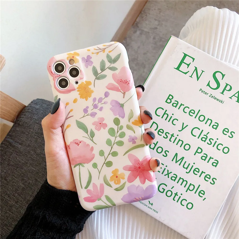 Новый Свежий с цветочным узором и рисунком для мобильного телефона чехол iPhone 12 11