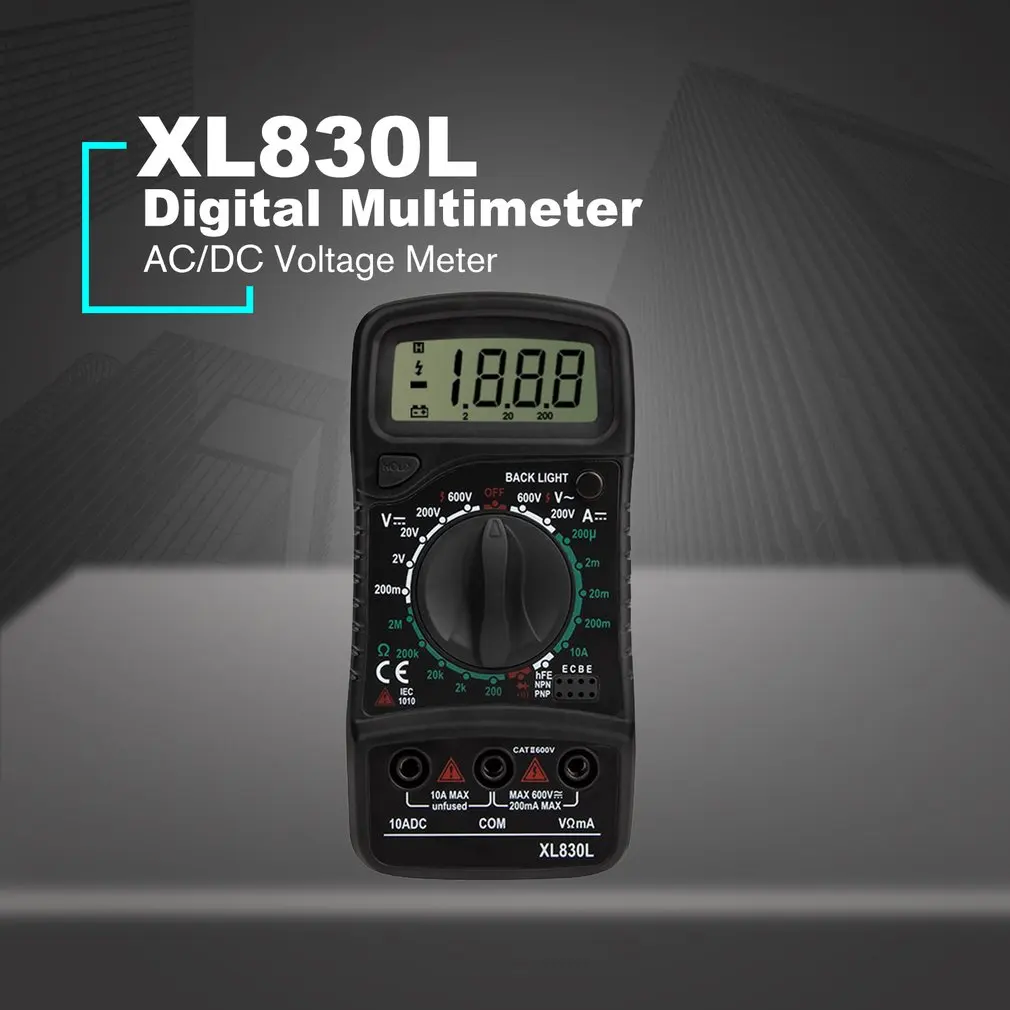 Цифровой мультиметр XL830 мини-тестер с разрешением 1999 отсчетов для измерения