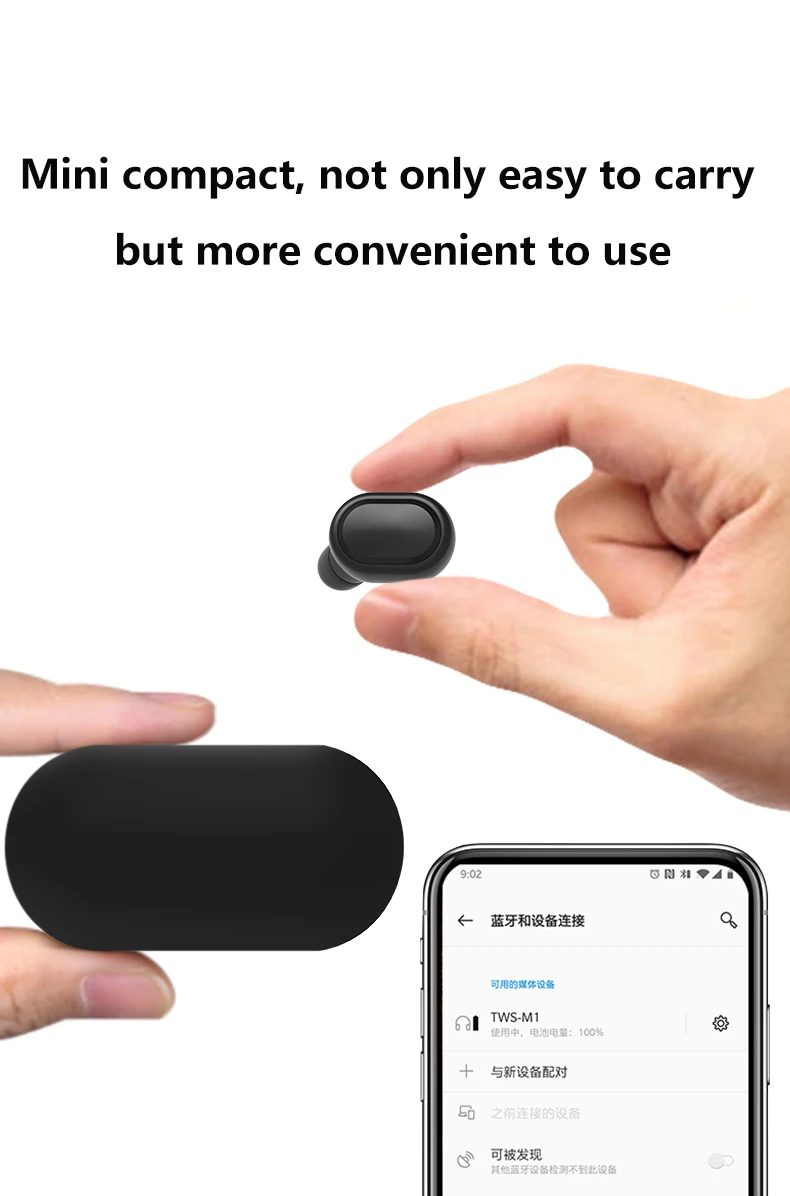 TWS M1 беспроводные Bluetooth гарнитуры воздушные точки наушники беспроводные наушники с микрофоном для iPhone Xiaomi huawei samsung телефон