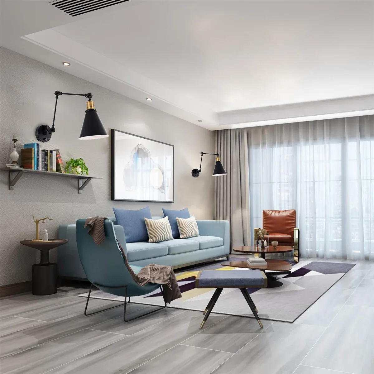 

60W Black Adjustable Vintage LED Wall Light Loft Industrial Wall Lamps Retro Bed Bedside Light E27 110V