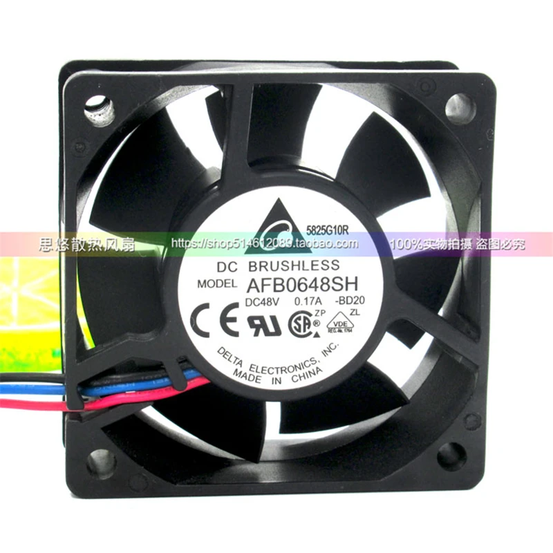 Новый оригинальный AFB0648SH 6025 DC48V 0.17A 6 см вентилятор охлаждения шасси с двойным