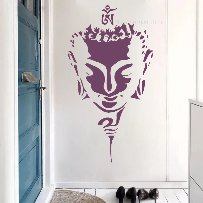 Creative Buddha Head Face Buddhism Wall Sticker Vinyl Religion Home Decor Bedroom Decal Art Self-adhesive Murals CN109 | Дом и сад