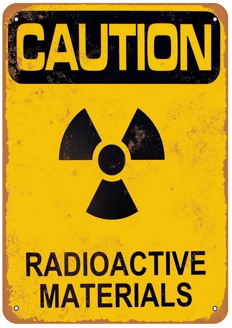 

Diuangfoong Caution Radioactive Materials Vintage Look Metal Sign 12"×8"