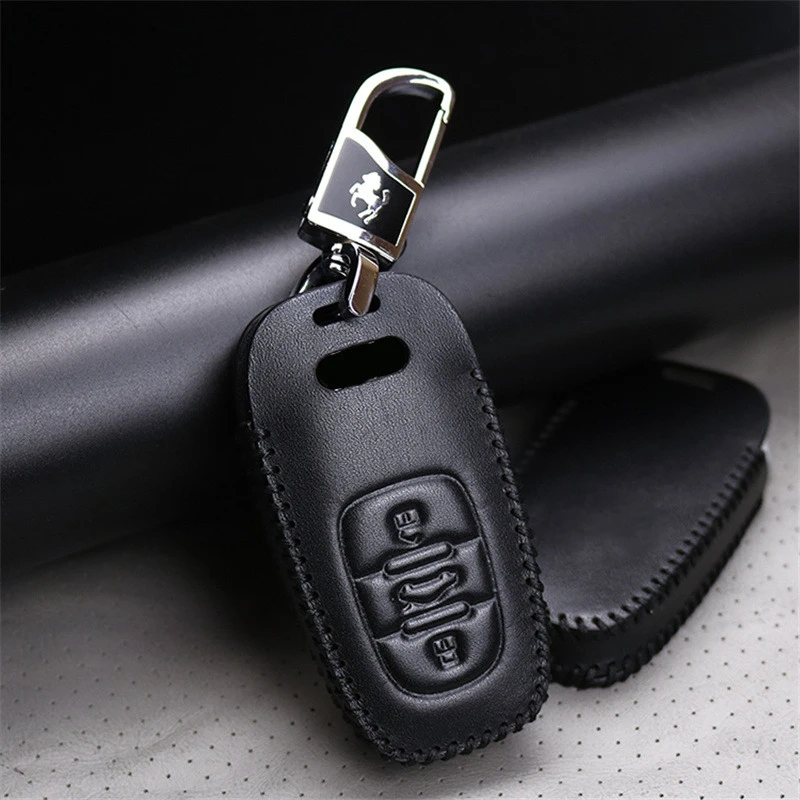 Leather Car Key Case Fob Cover For Audi A1 A3 A4 A5 A6 B6 B7 B8 B9 8P 8V C5 C6 Q5 Q7 4M Q8 TT MK1 Ring Bag Accessories | Автомобили и