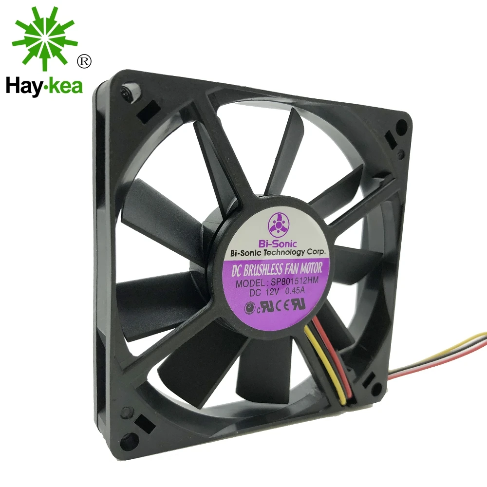 Для Bi Sonic SP801512HM DC 12V 0.45A 3 line 8015 8 см 80*80*15 мм большой объем воздуха ультратонкий