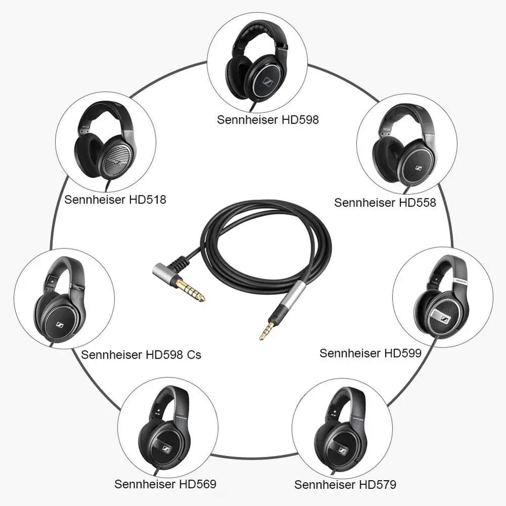 

4.4mm 2.5mm Balanced Male HiFi Audio Cable Extension Cold for Sennheiser HD598 HD558 HD518 HD598 Cs HD599 HD569 HD579 Headphones