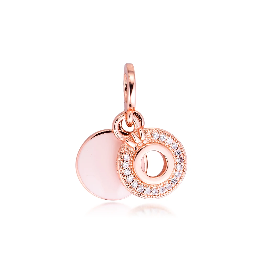 Подлинное 925 пробы серебро розовое золото сверкающие проложить Корона о с