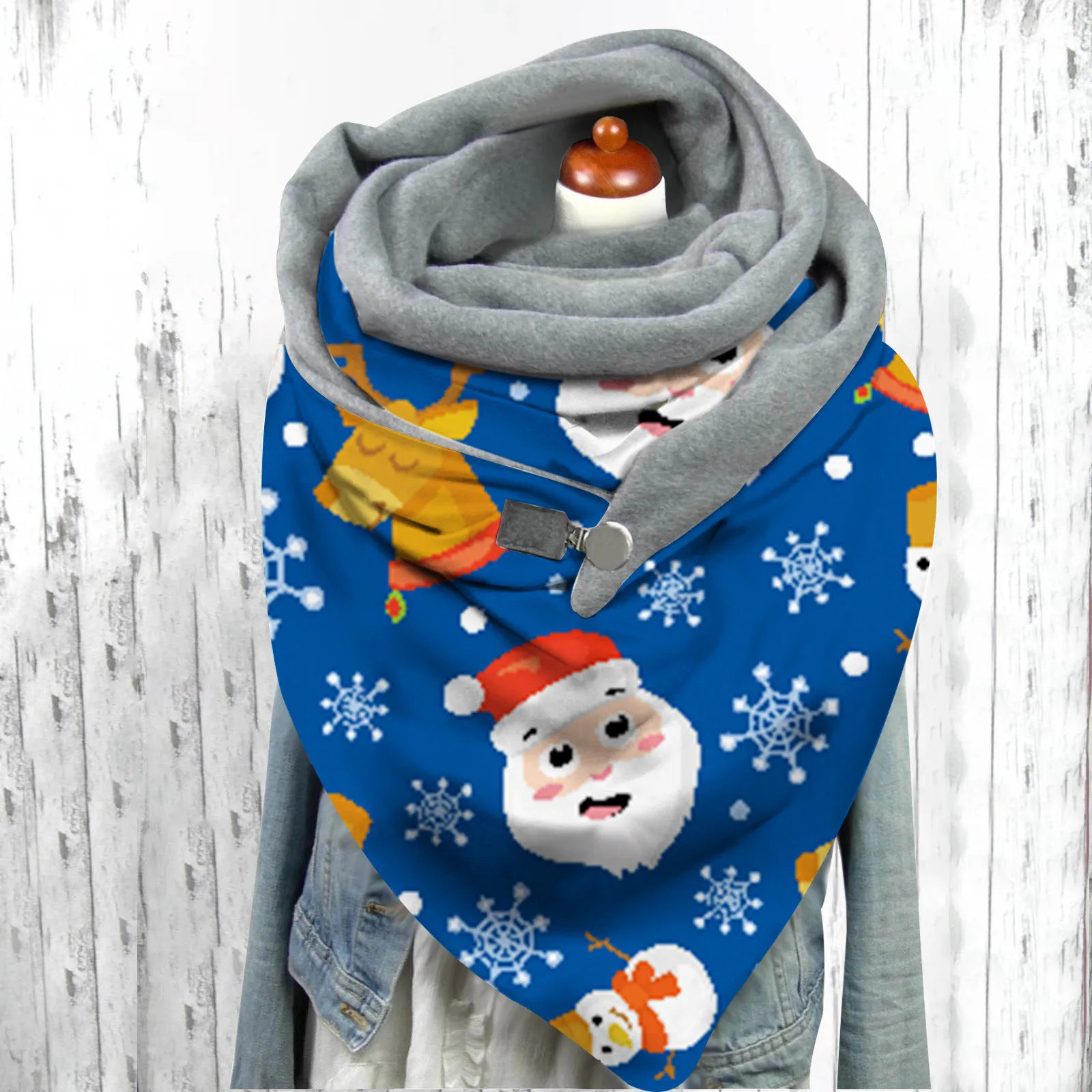 С рождественским принтом для женщин бандана зимние женские шарфы многоцелевой