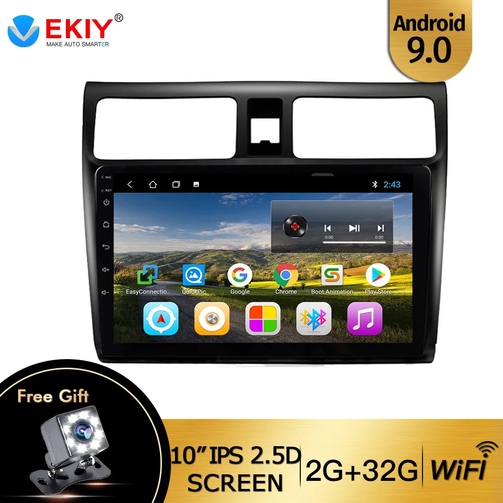 EKIY 10 1 &quotIPS Android 9 0 автомобильный Радио мультимедийный видео плеер для Suzuki Swift 2003 2010
