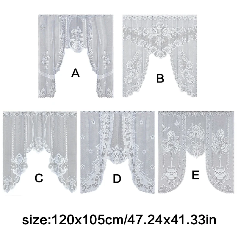 

1Pcs,Warp Knitted,Window Scarf,Lace Coffee Curtain,Vintage Style,Living Room,Coffee Shop,tier curtain,decorative curtain