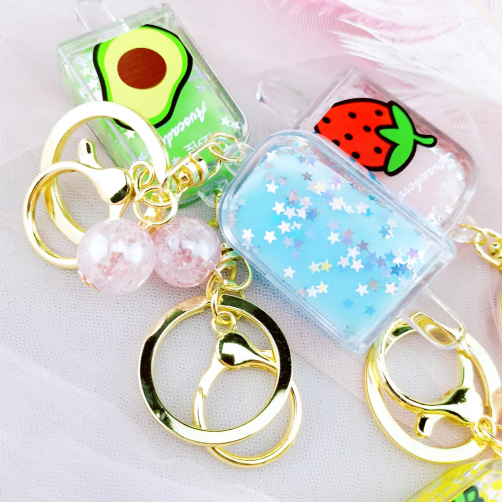 

2020 The New Creative Popsicle Glitter Key Chain Keychain Floating Ice Cream Keyring Backpack Pendant Couples Women