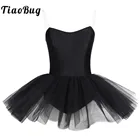 Черное балетное танцевальное платье, женская профессиональная балетная юбка-пачка в виде лебедя для представлений