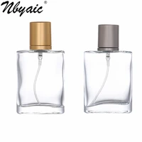 nbyaic 1pcs 30ml 50ml high end portable transparent glass perfume bottle with gold and gray caps empty bottle spray bottle