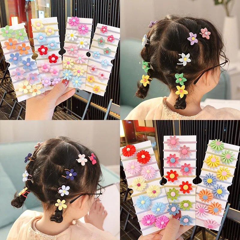 

Резинки для волос женские эластичные с цветами, 10 шт.