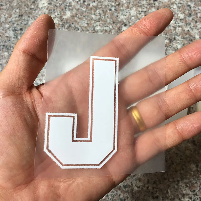 8cm J Горячая фиксация накладки для ногтей теплопередачи Горячие бирки для одежды с золотым тиснением сумка рубашка письмо номер железа на заплатках - Цвет: 8cm J