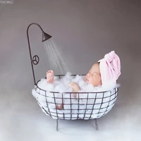 newborn photography prop baby photography auxiliary frame iron basket shower bathtub props posing studio accessori fotografi kid