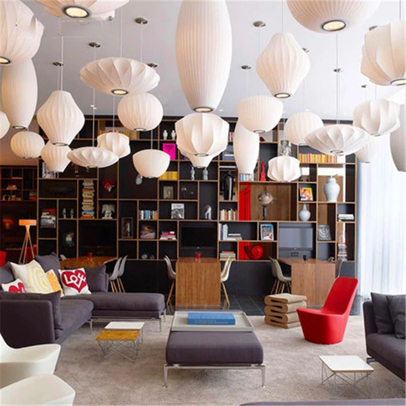 Современный кулон с шелковыми нитями светильник лестница датская столовая