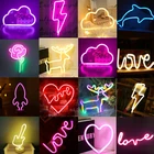 Неоновая вывеска для организаций и магазинов USB LED украшения светильник ning любовь моделирующей лампой облако для дома детские кроватной ночной Светильник Декор Светильник для детей
