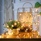 СВЕТОДИОДНАЯ Гирлянда в виде деда мороза, снежинки, 2 м, 20 светодиодов, рождественский подарок, новогодние и рождественские украшения для дома, 2021, рождественские украшения