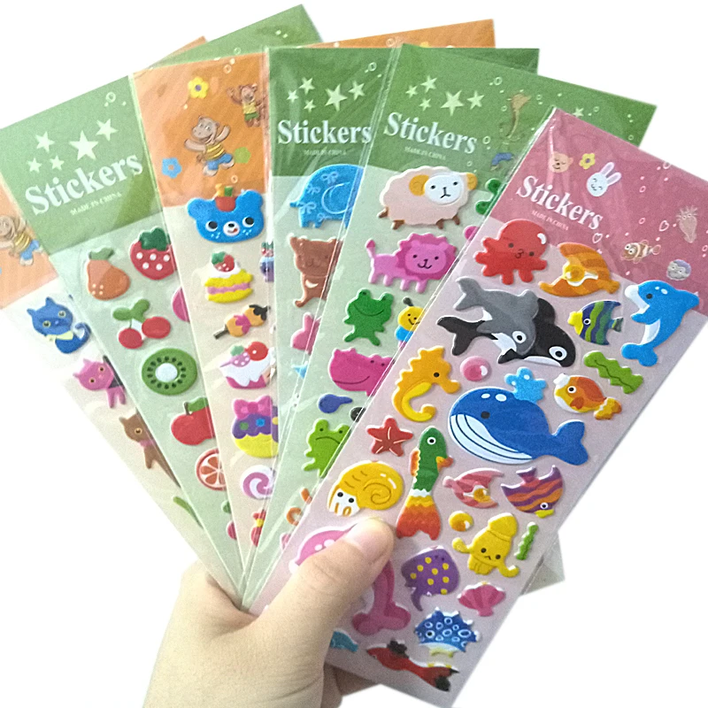 30 упаковок/партия kawaii животные 3D Декоративные наклейки DIY клей стикер для