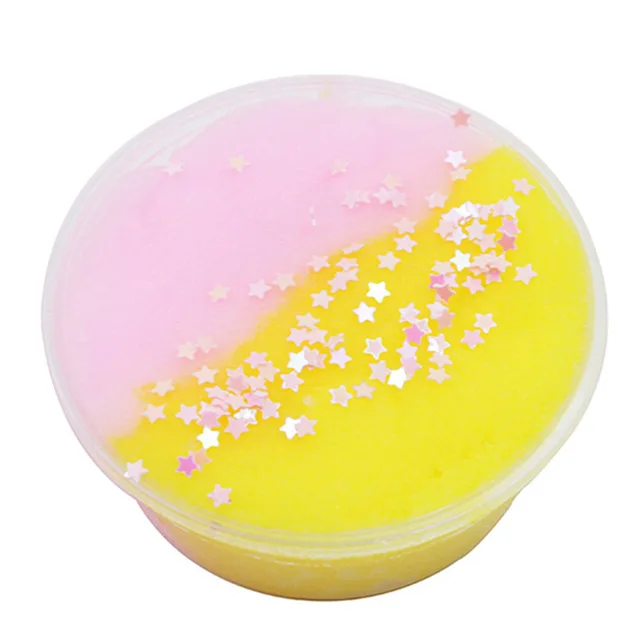 Pink Yellow Горячая Распродажа разноцветные шармы хлопок Волшебная слизь пушистый полимерный Шелковый Пластилин Аксессуары Анти Стресс грязи детские игрушки - Цвет: Pink Yellow