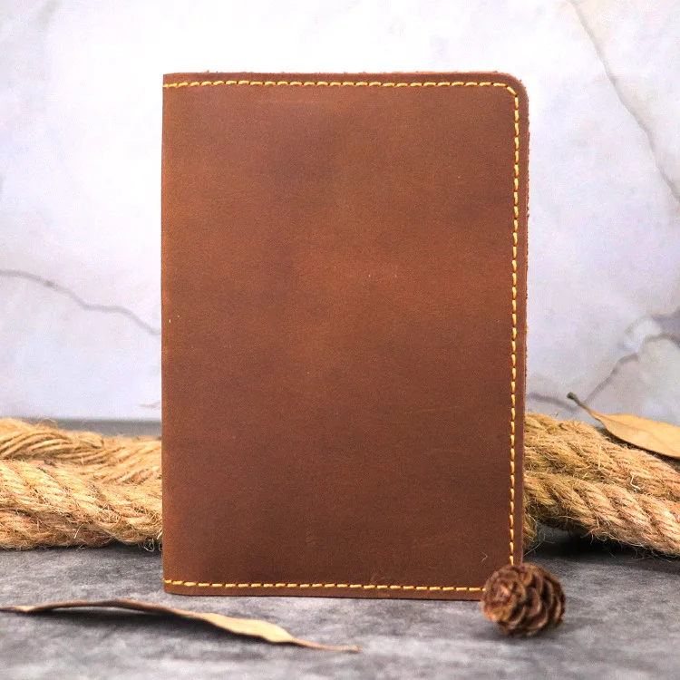 Обложка для паспорта Crazy Horse Мужская из натуральной кожи в стиле ретро дорожные