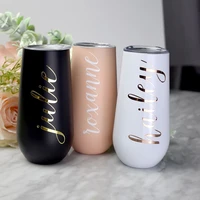 6oz personalized champagne flute custom bridesmaid tumbler stainless steel swig tumbler bridal party bridesmaid proposal gift