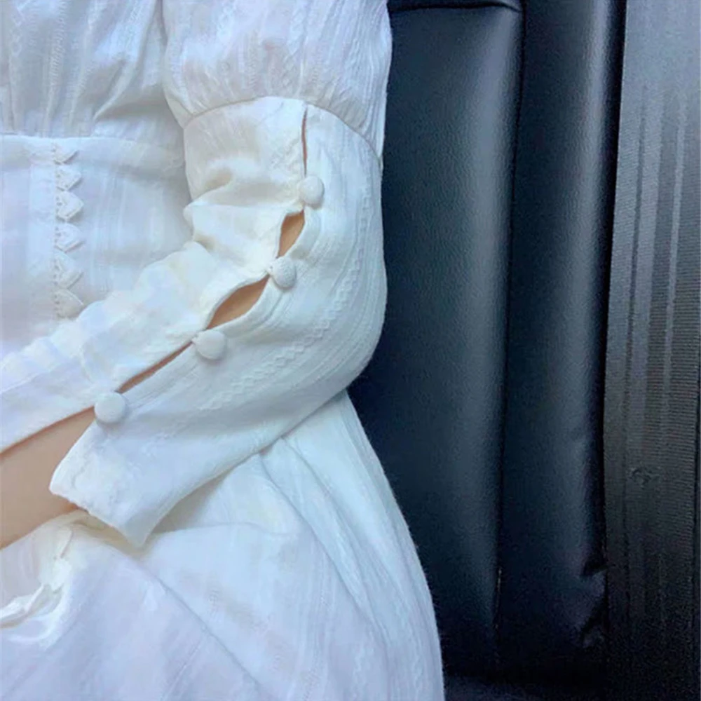 

Robe Sexy Dress Women Summer Dress 2021 White Sexy Dress Rullfes Decor Dresses For Women Above Knee-Length Dress Women Clothing