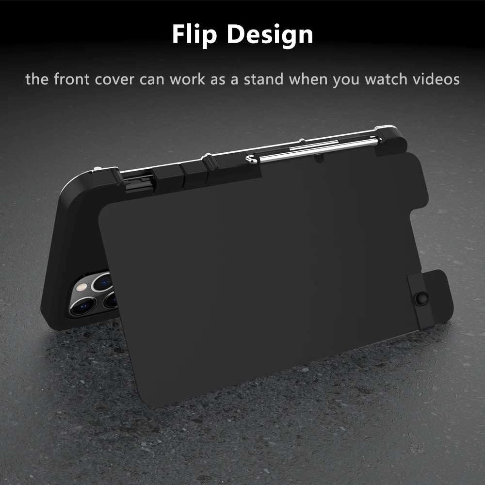 Флип-чехол для iPhone 11 Pro Max Роскошный Жесткий металлический нейлоновый Гибридный