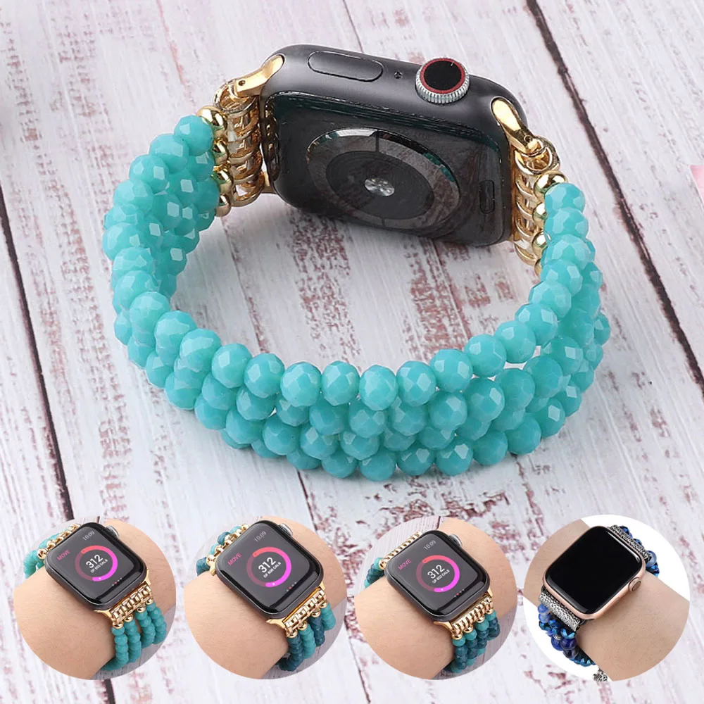 

Браслет для часов Apple Watch Band 44 мм, Хрустальный ремешок для часов iWatch 7 Series 6/5/4/3/2 SE, ювелирные изделия, 41 мм 45 мм 40 мм 38 мм