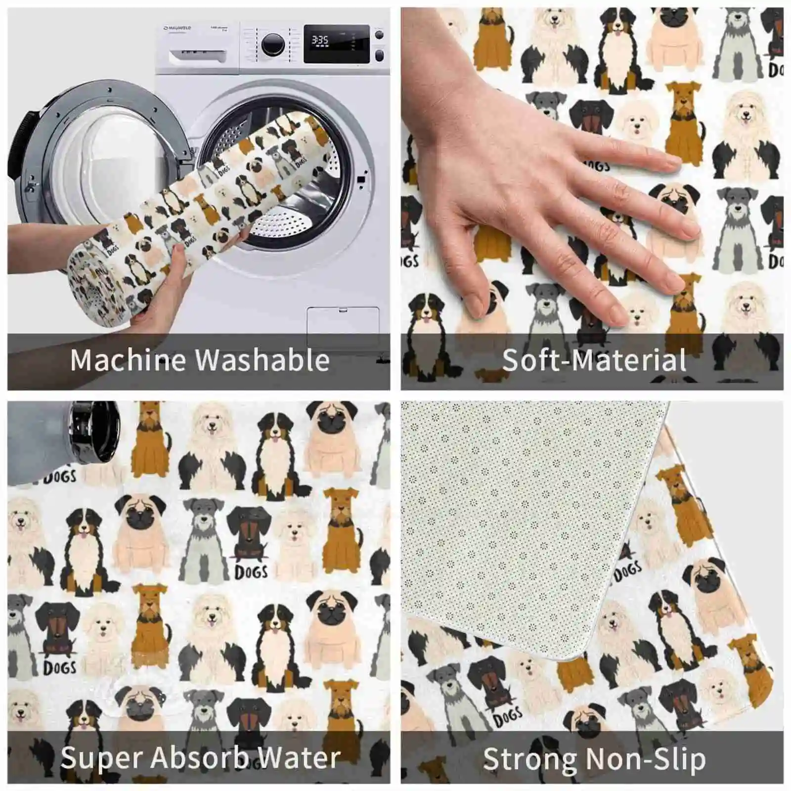 Мягкий домашний Противоскользящий ковер для семьи собак влюбленных мамы папы