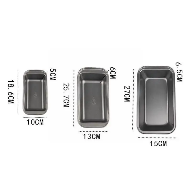 

3 Sizes Loaf Pan Rectangle Toast Bread Mold Cake Mold Pastry Steel Carbon Pan Non Stick Bakeware Baking Diy Baking Loaf Sup D1I9