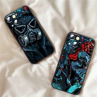 cool gas mask smiley for apple iphone 13 12 11 mini 8 7 6s 6 xs xr x 5 5s se 2020 pro max plus phone case