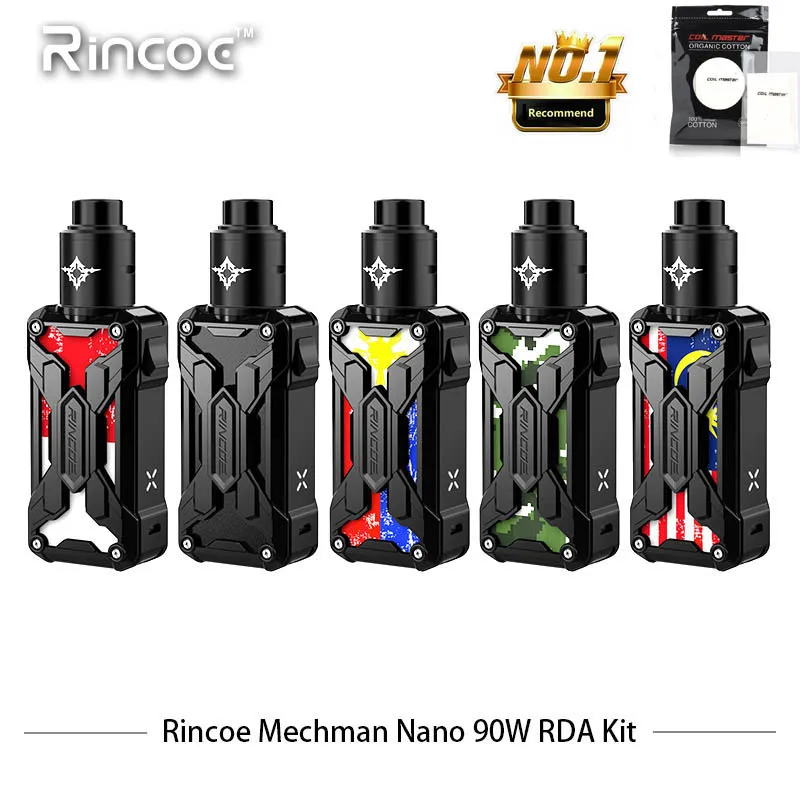 Оригинальный Rincoe Mechman коробка mod Nano RDA комплект Электронная сигарета с 90 Вт Выход
