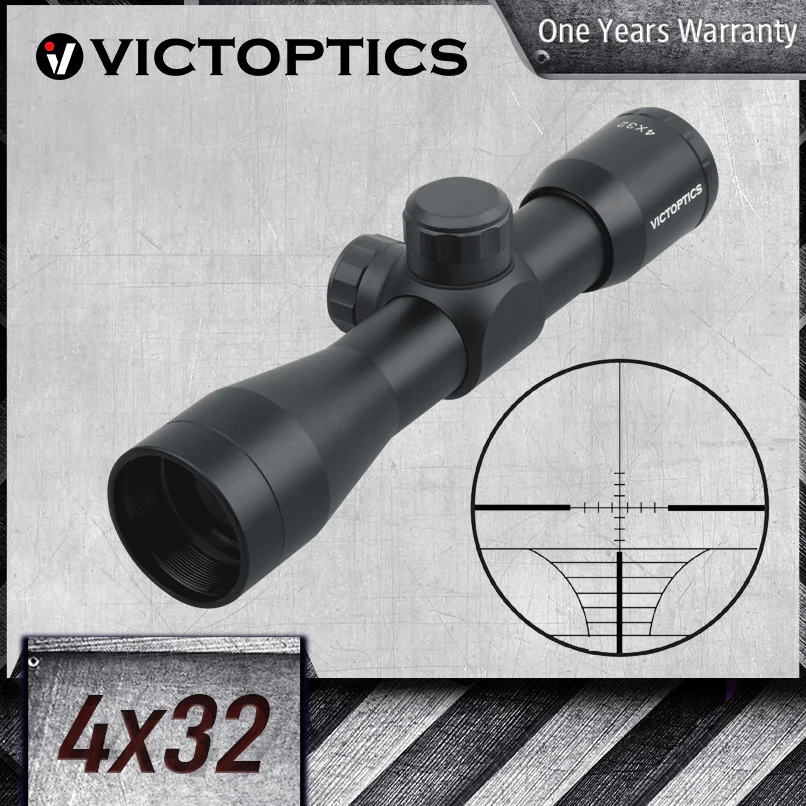 VictOptics B1 4x32 компактный прицел размер 20 см 7 9 дюйма длина 1 дюйм трубка 1/4 MOA