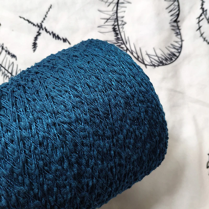 Новинка 500 г мягкая красивая акриловая хлопковая пряжа синего цвета для вязания