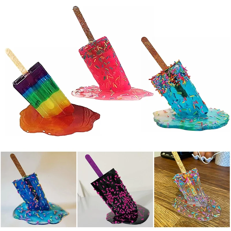

Popsicle melted resin ornaments crafts summer cool home decoration