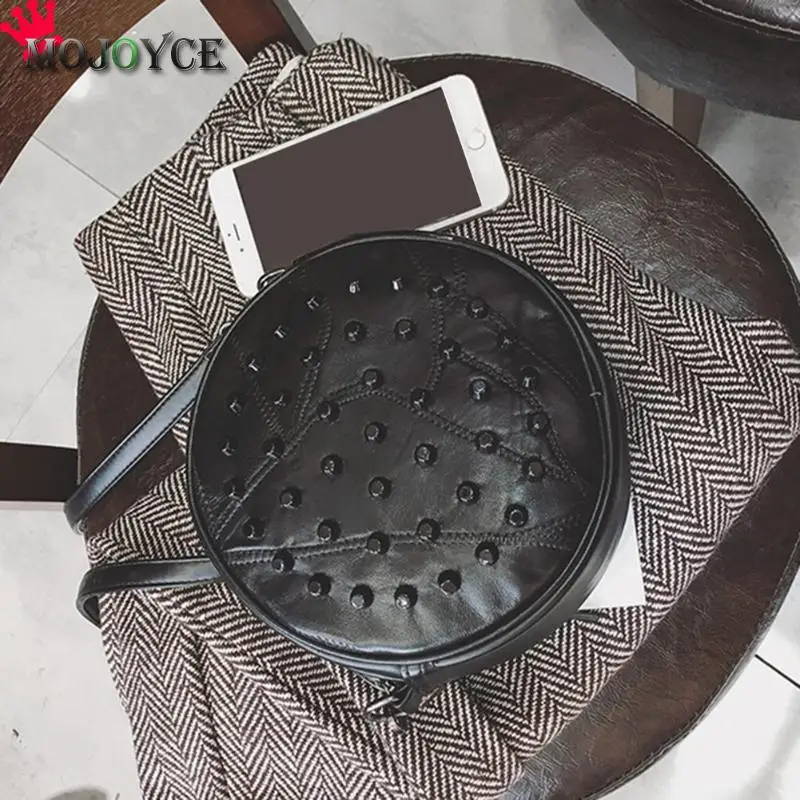 Сумка мессенджер из овчины женская брендовая Милая круглая мини сумка на плечо с