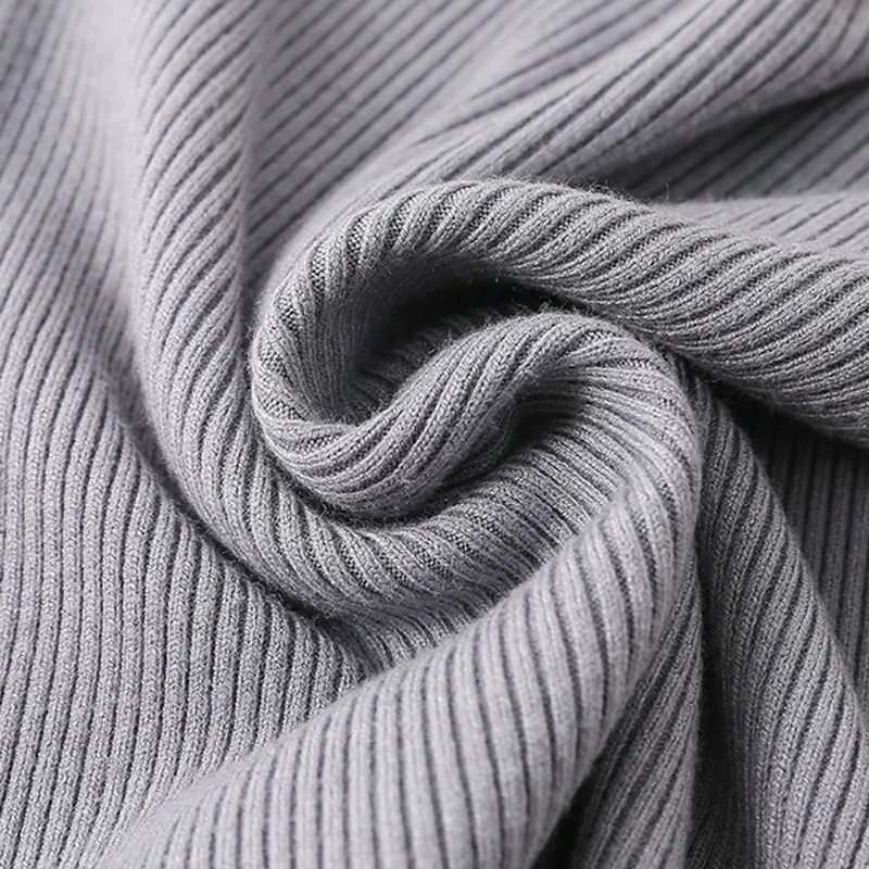 

Basic Base Knitted Long Sleeve Lace Collar Knitwear Women Pullover Sweater Fall Winter Buttons Slim Fit Knit Jumpers Ribbed Tops