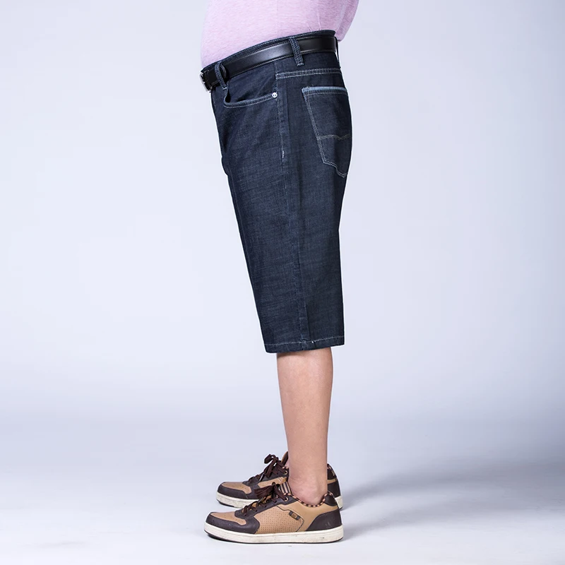 30-52 Plus Size 2021 Summer High Quality Men Baggy short Pants  Male Casual Denim Fashion Mens Knee lenght Jeans Trousers Street