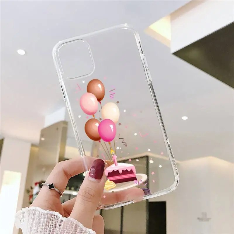 

Love Heart Balloon Fundas Phone Case Clear Transparent for iPhone 11 12 mini pro XS MAX 8 7 6 6S Plus X 5S SE XR 2020
